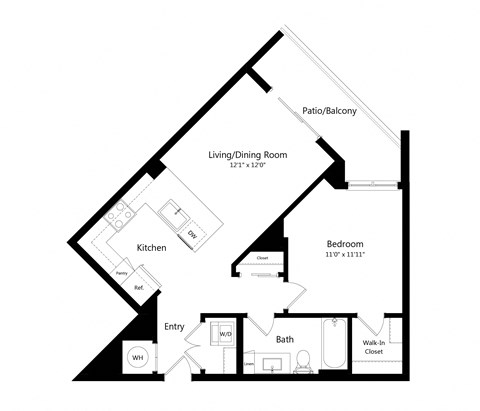 Spacious one-bedroom apartment at Vista Sur luxury apartments in Naranja, FL